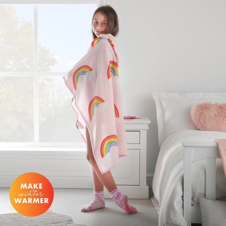 Catherine Lansfield Rainbow Hearts Hooded Fleece