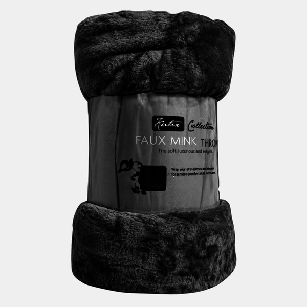 Black Faux Mink Throw