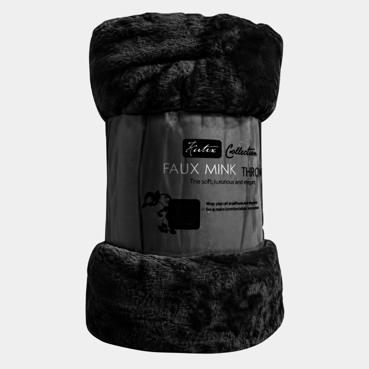 Black Faux Mink Throw