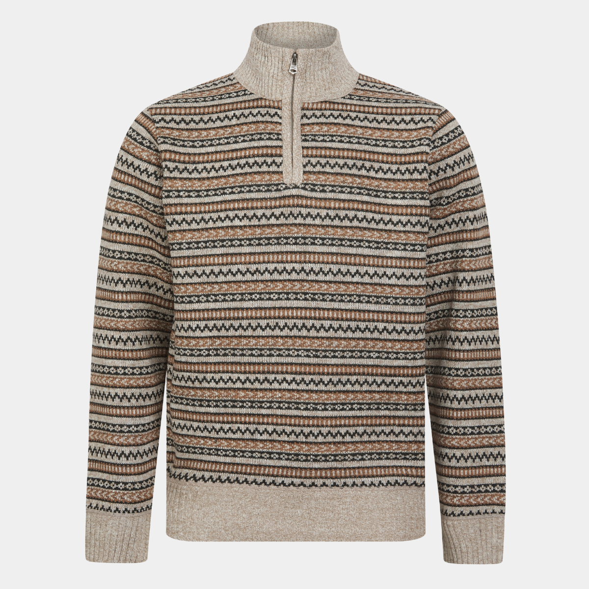 Mens Jacquard 1/4 Zip Jumper