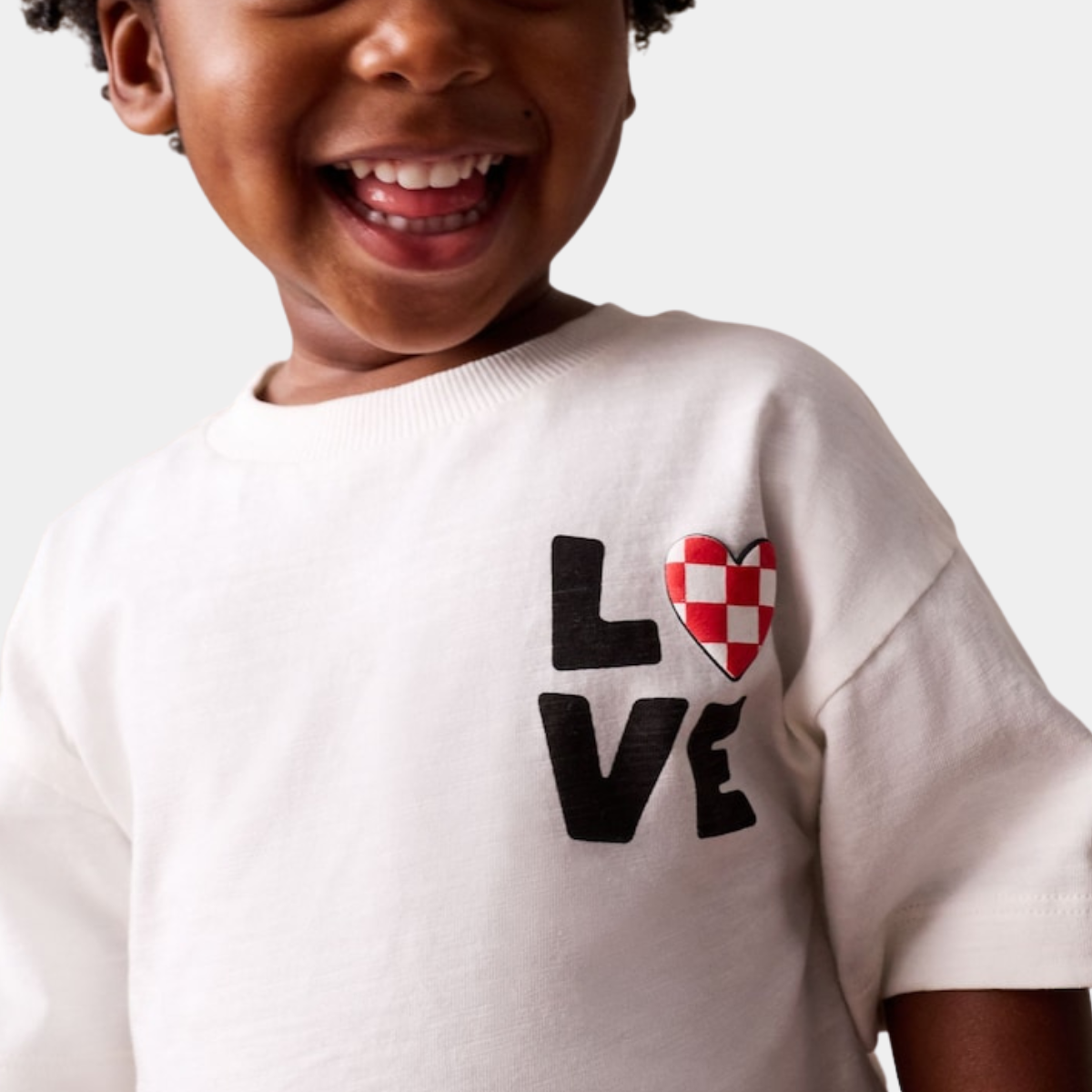 Kids Checked Love T-shirt