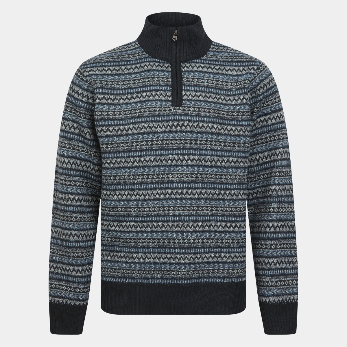 Mens Jacquard 1/4 Zip Jumper