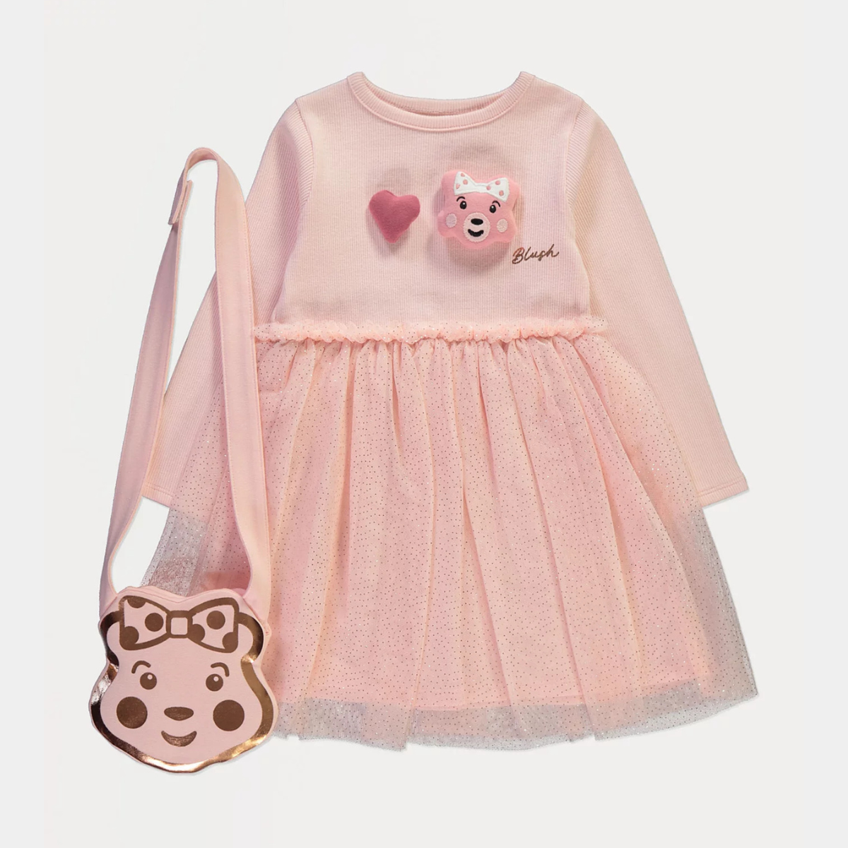 Girls Pudsey Bear Dress and Bag