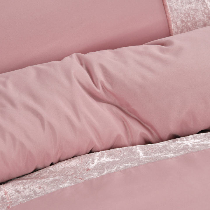 Sleepdown Velvet Cuff Duvet Set - Blush