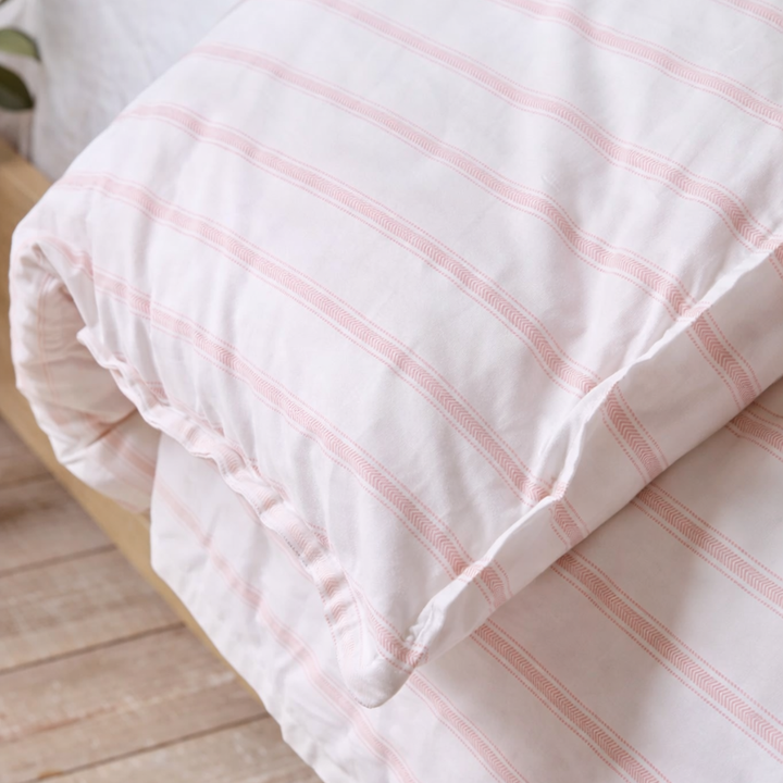 Dusk Pink Chevron Stripe Duvet - Duvet Cover Only