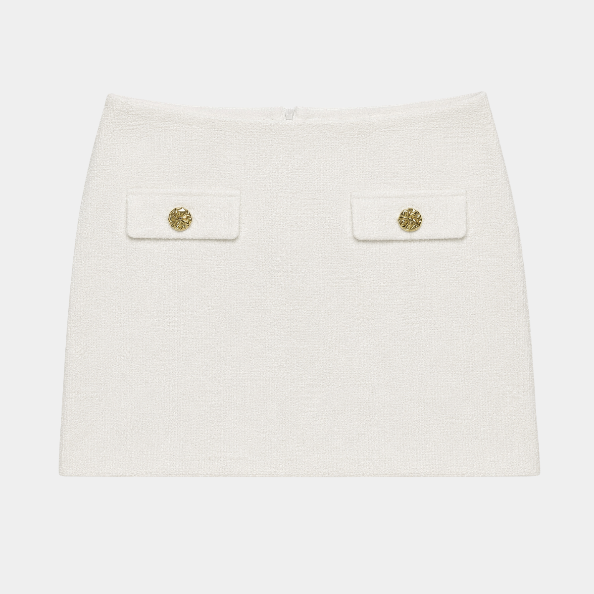 Ladies White Boucle Skirt