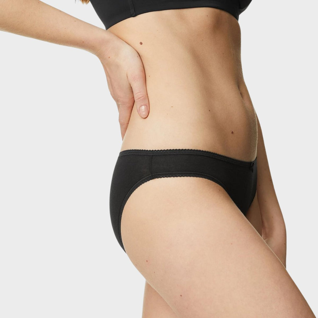 5pk Black Cotton Bikini Briefs from You Know Who's