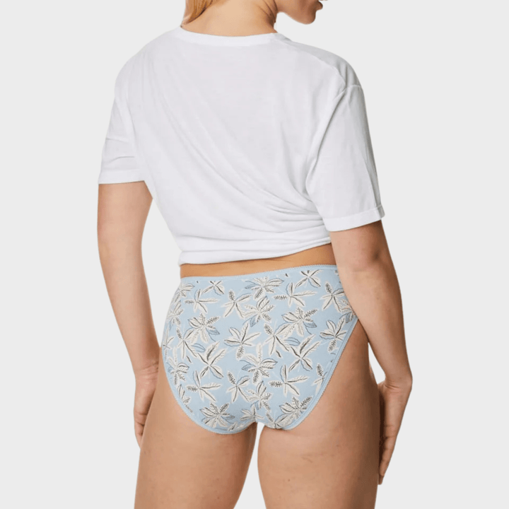 5pk Blue Cotton High Rise Knickers from You Know Who's