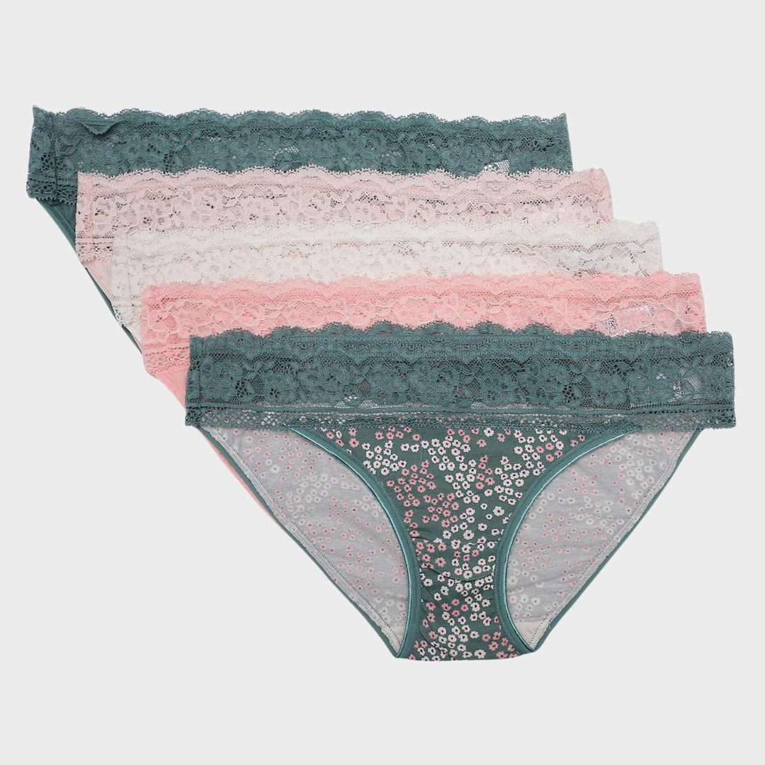 5pk Cotton Rich Bikini Knickers from You Know Who's