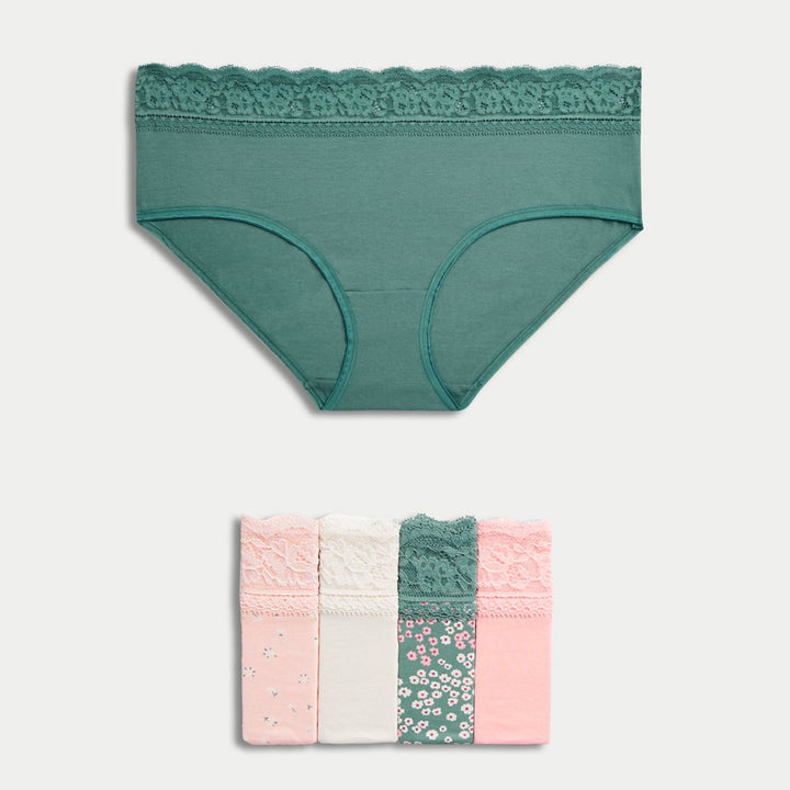 5pk High Rise Green Mix Lace Shorts from You Know Who's