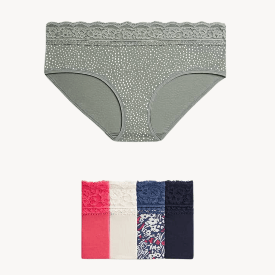 5pk High Rise Green Mix Lace Shorts from You Know Who's