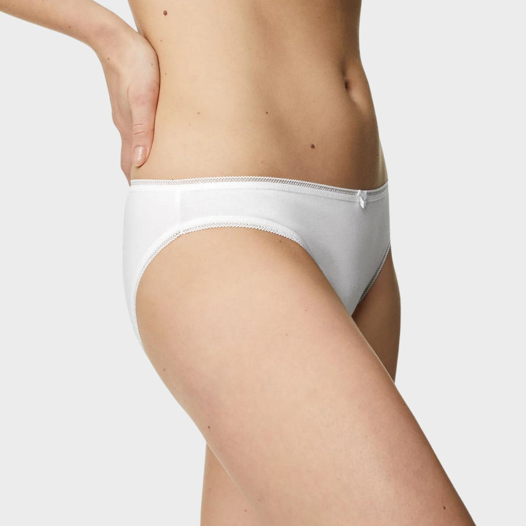 5pk White Cotton Bikini Briefs from You Know Who's