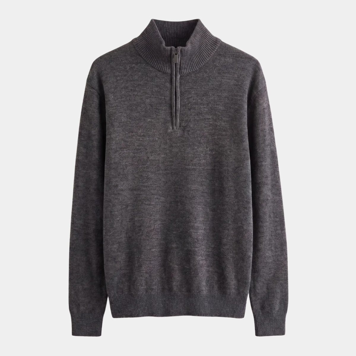 Mens Charcoal 1/4 Zip Cashmilon Jumper