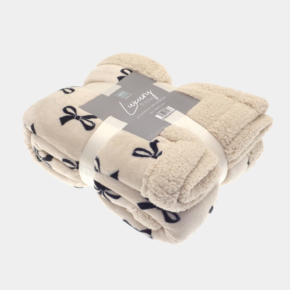 Sherpa Bow Throw 120x150cm