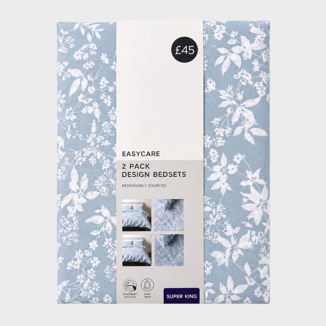 2pk Duck Egg Duvet Set