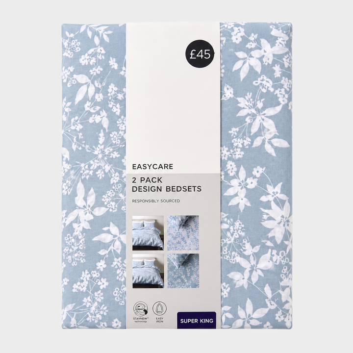 2pk Duck Egg Duvet Set