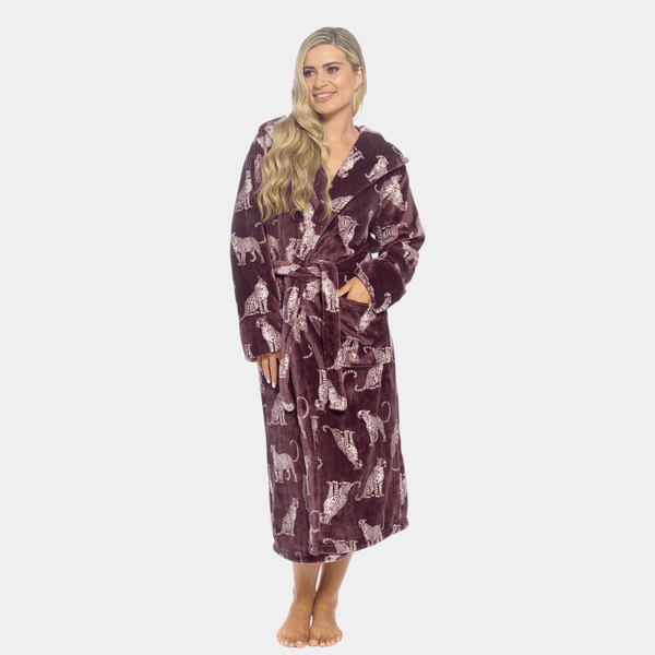 Ladies Supersoft Flannel Hooded Dressing Gown from You Know Who's