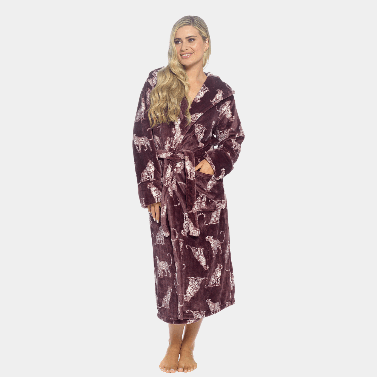 Ladies Supersoft Flannel Hooded Dressing Gown from You Know Who's
