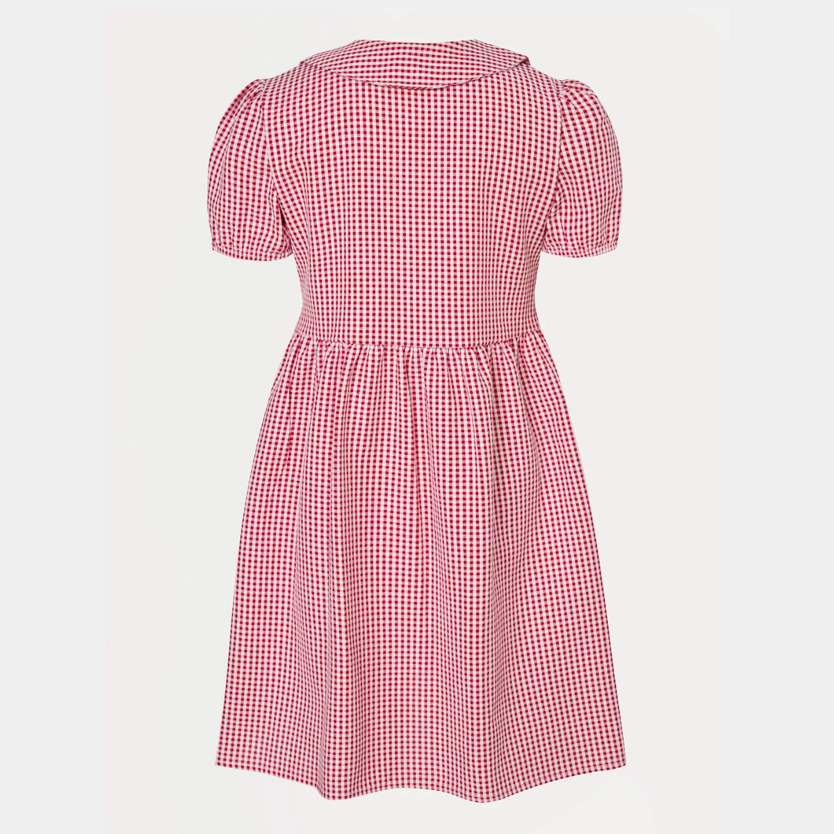 Girls Gingham Button 2pk School Dress