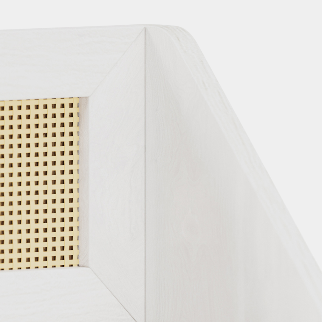 KUBU White Rattan Wall Shelf 60 x 15cm