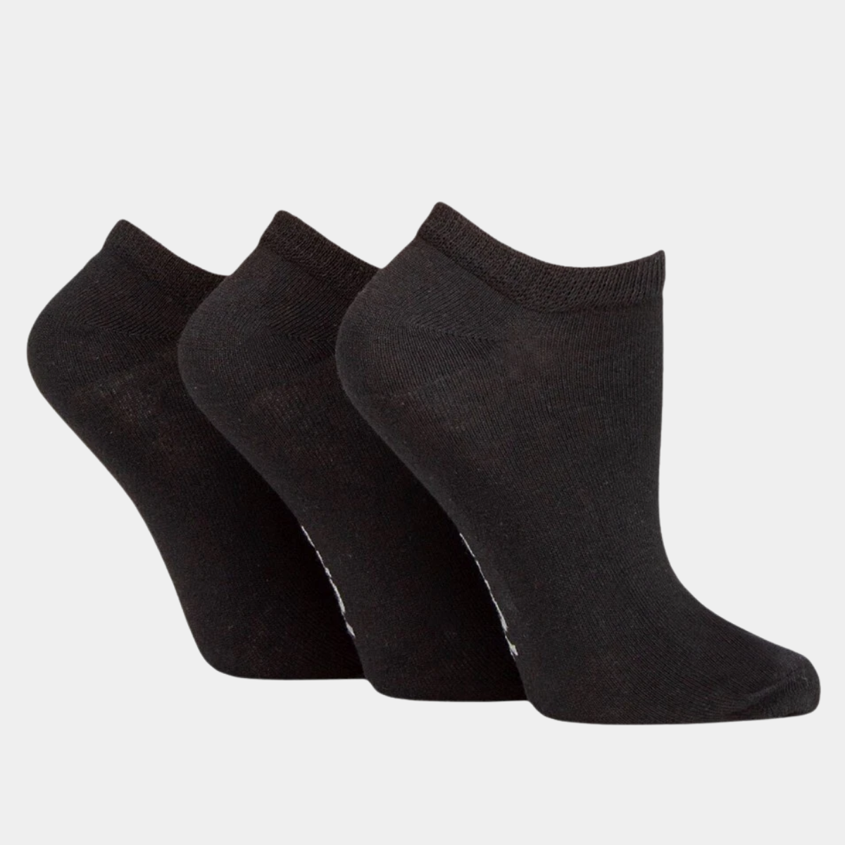 Ladies 3pk Black Trainer Sock