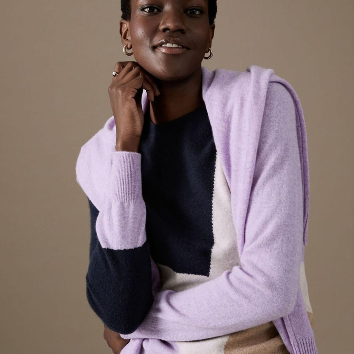 Ladies Colour Block Super Soft Jumper
