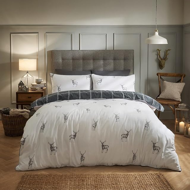Sleepdown Stag Printed Flannel Duvet Set