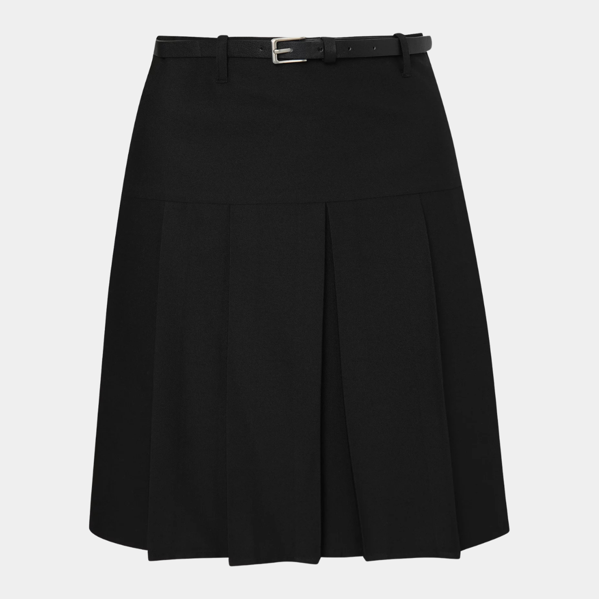 Girls Senior Pleated School Skirt With Belt