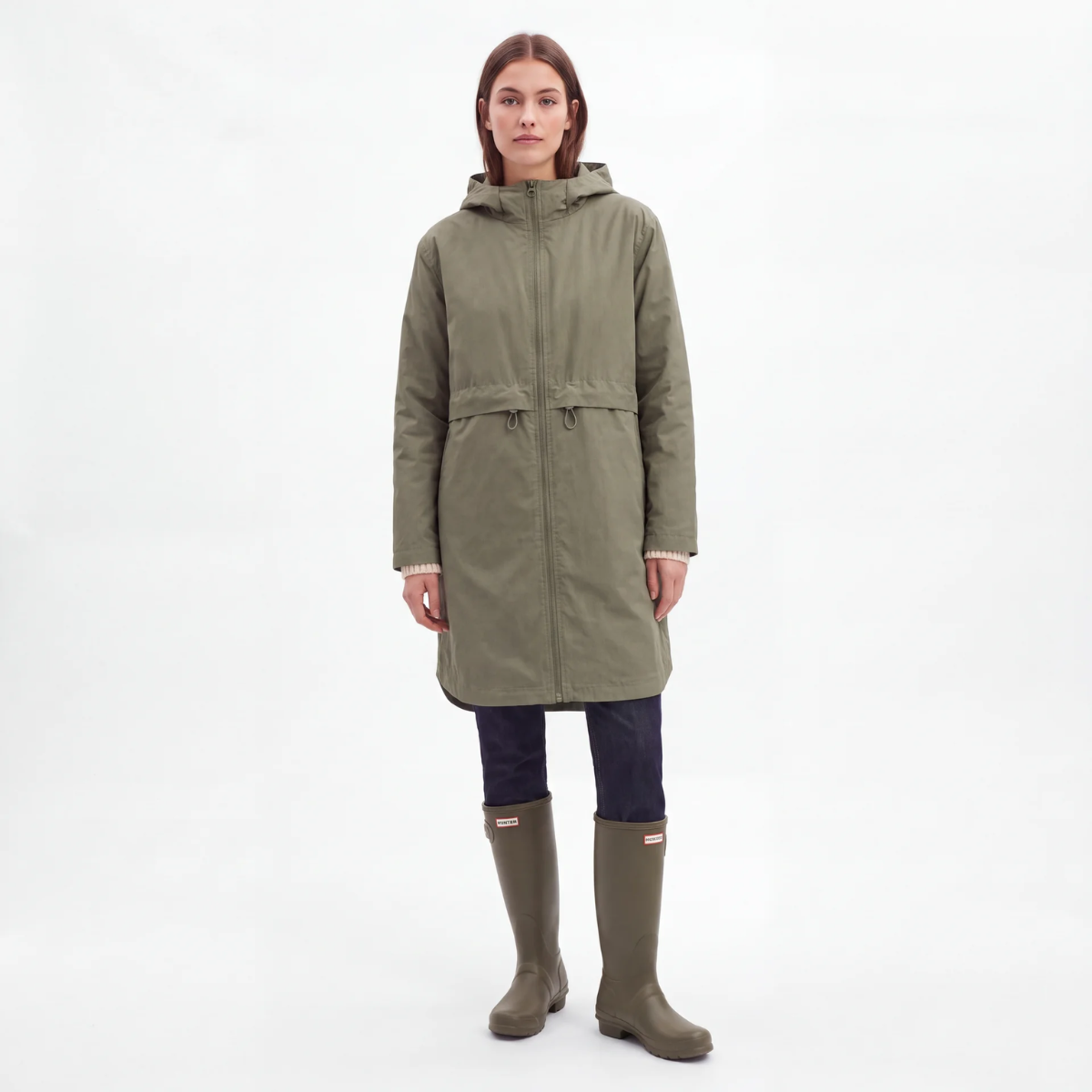 Ladies Hooded Longline Raincoat