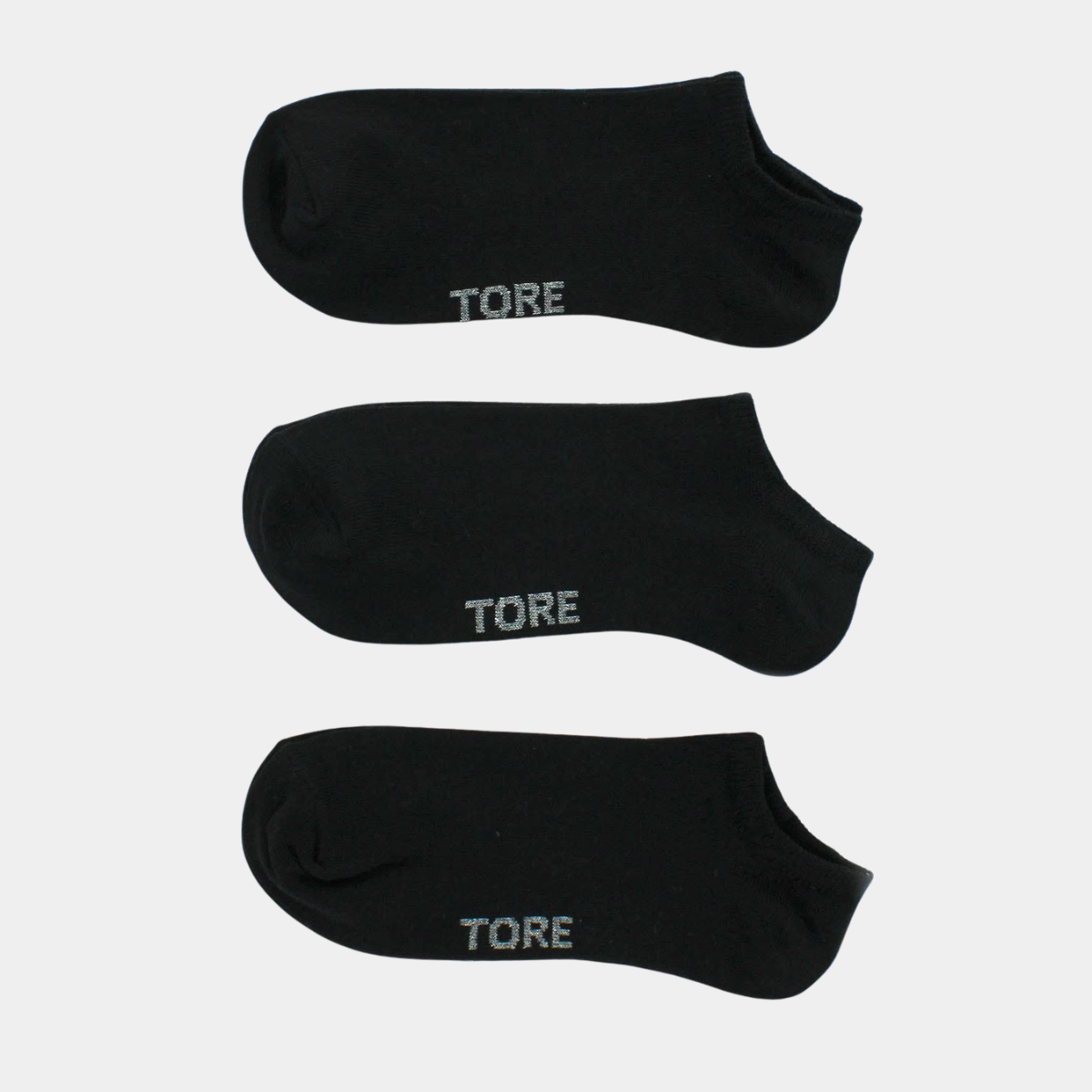 Ladies 3pk Black Trainer Sock