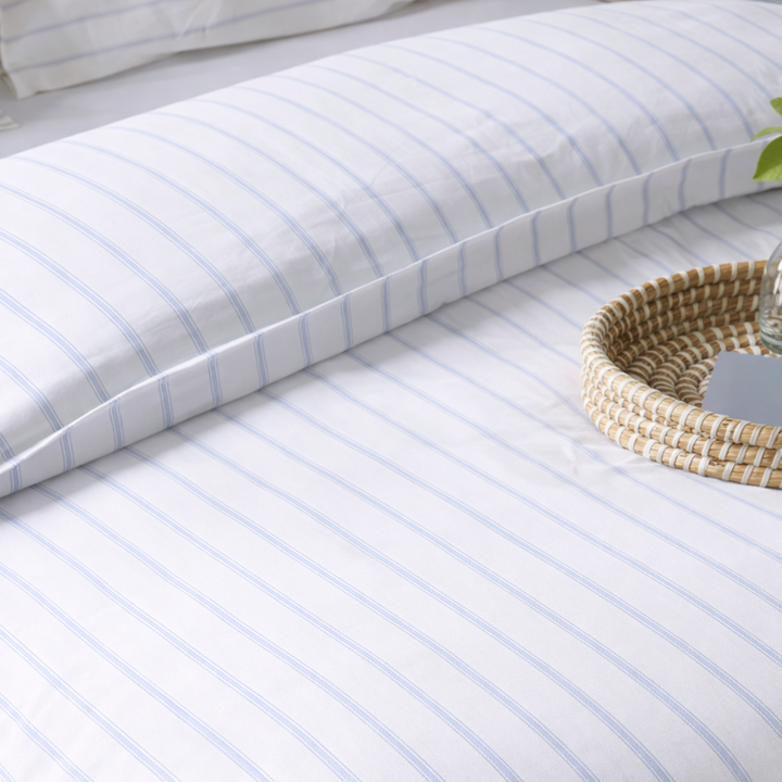 Dusk Blue Chevron Stripe Duvet - Duvet Cover Only