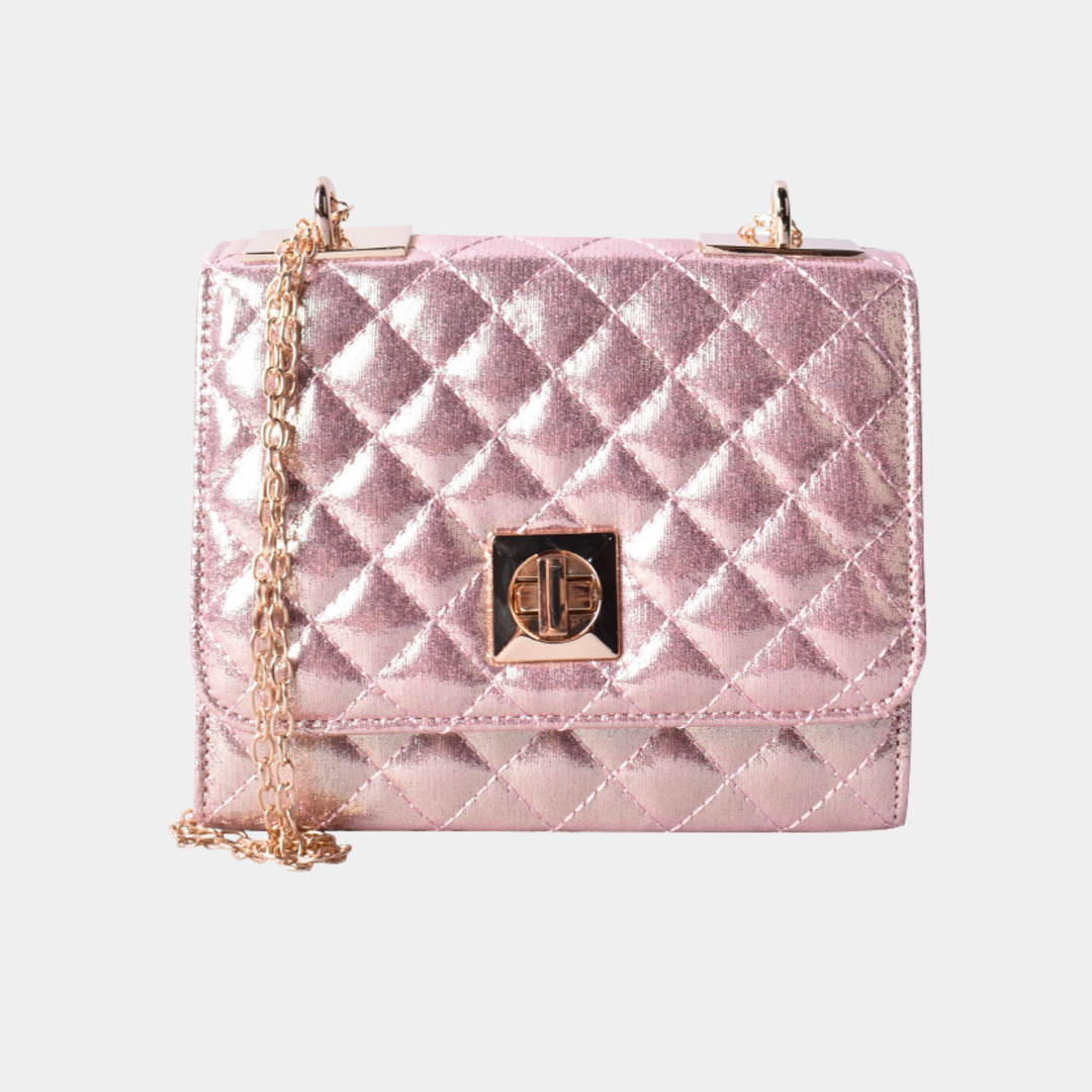 Pink Metallic Mini Clutch