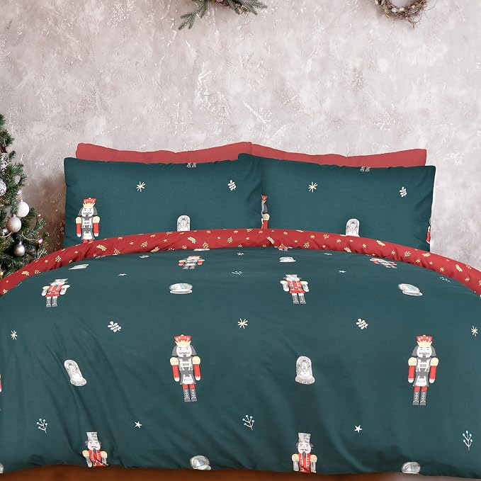 Sleepdown Green Nutcracker Duvet Set