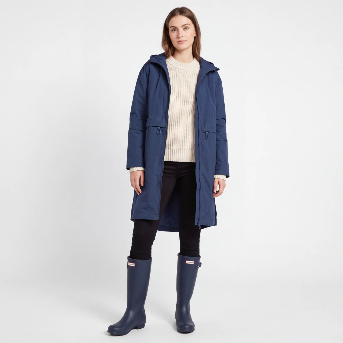 Ladies Hooded Longline Raincoat