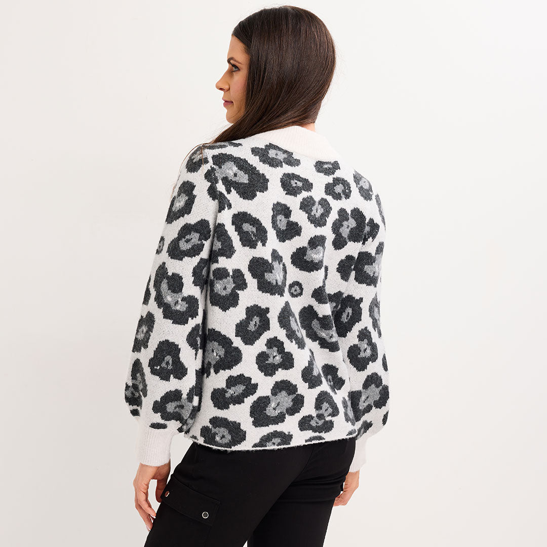 Leopard Turtle Neck Jumper