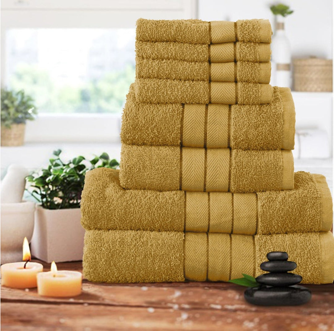 8pce 100% Cotton Towel Bale - Mustard from You Know Who's