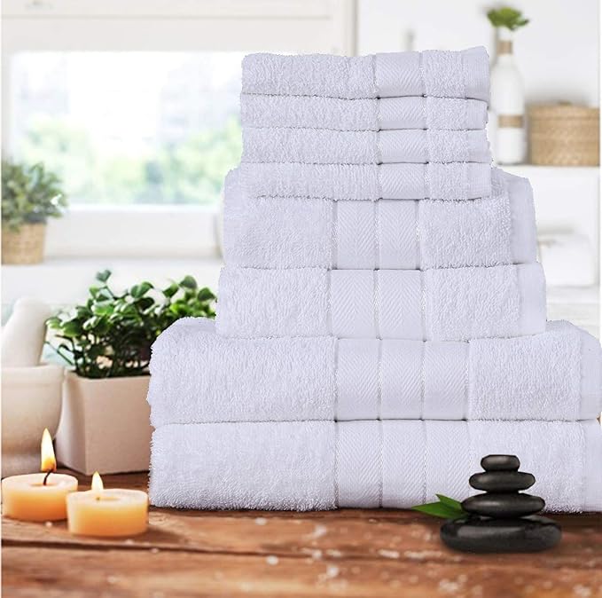 8pce 100% Cotton Towel Bale - White from You Know Who's
