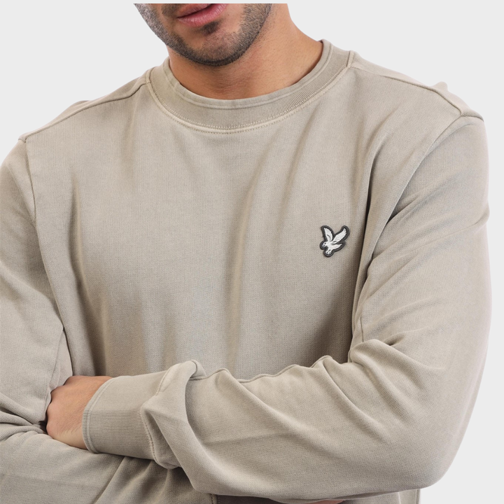 Mens Lyle & Scott Tonal Sweater Stone