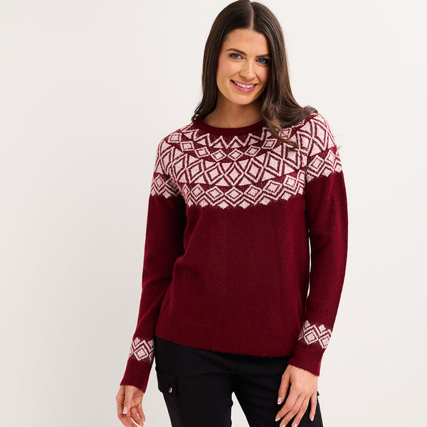Ladies Fairisle Yoke and Cuff Jumper