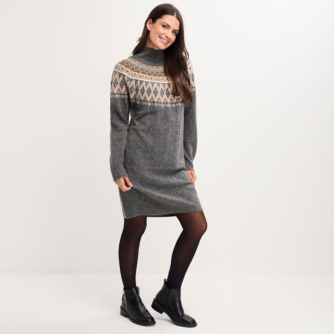 Ladies Fairisle Turtleneck Lurex Dress from You Know Who's
