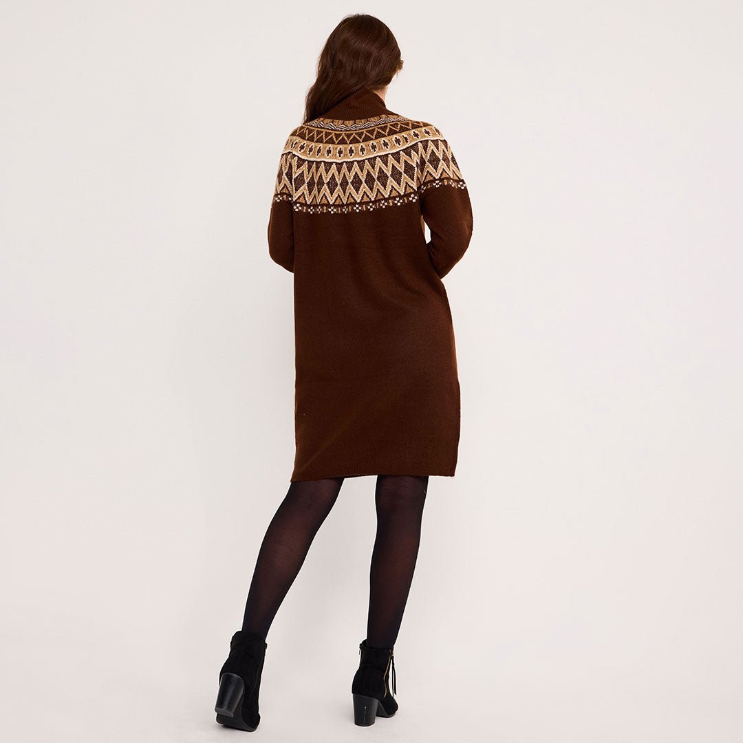 Ladies Fairisle Turtleneck Lurex Dress from You Know Who's