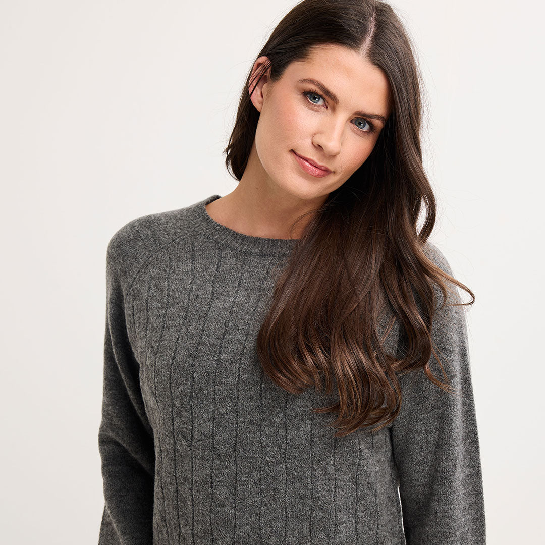 Ladies Cable Knit Jumper Dress