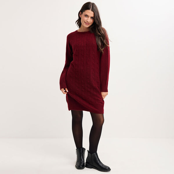 Ladies Cable Knit Jumper Dress