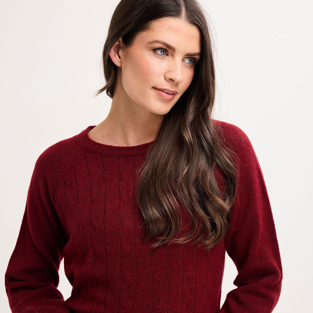 Ladies Cable Knit Jumper Dress