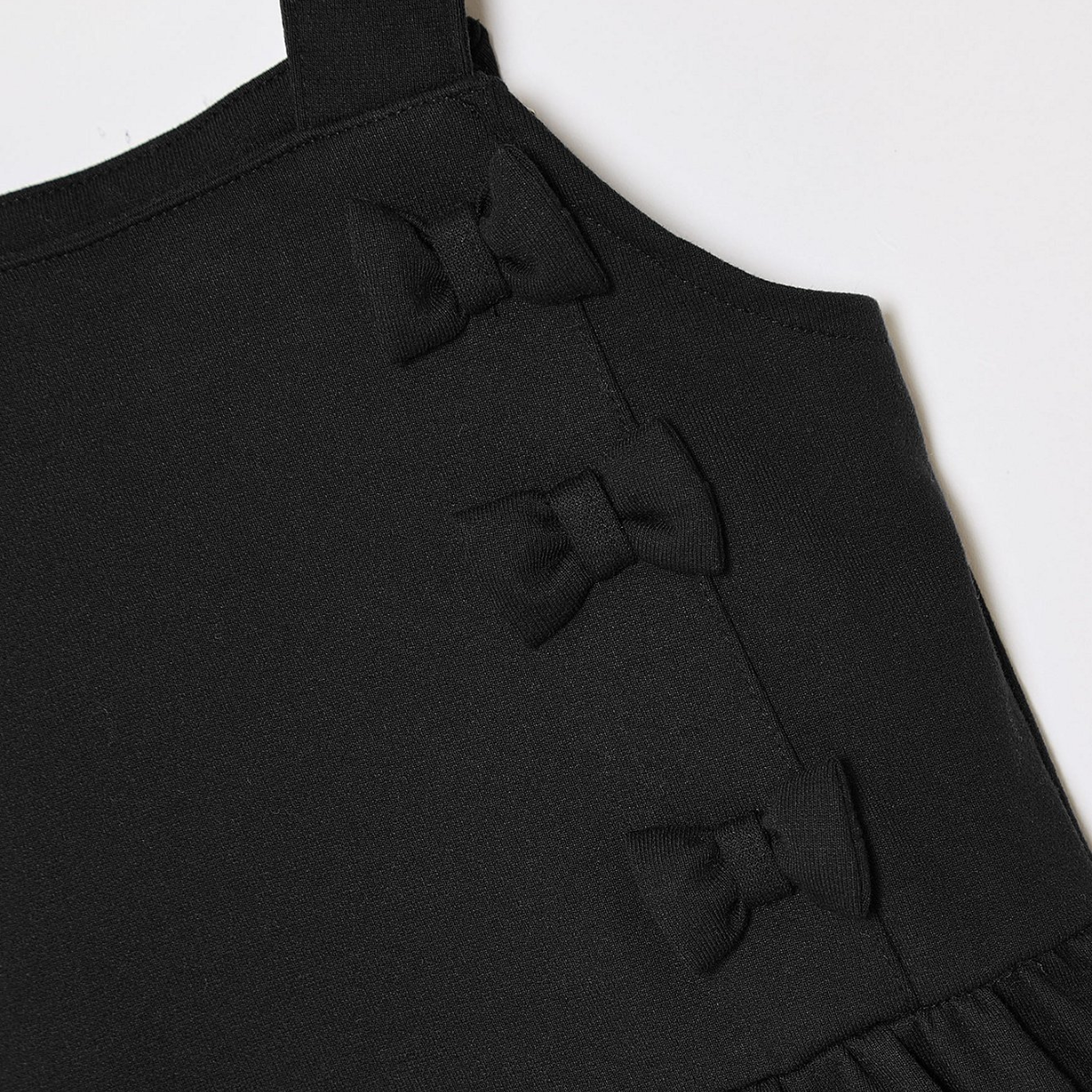Girls Bow Double Pocket Pinafore
