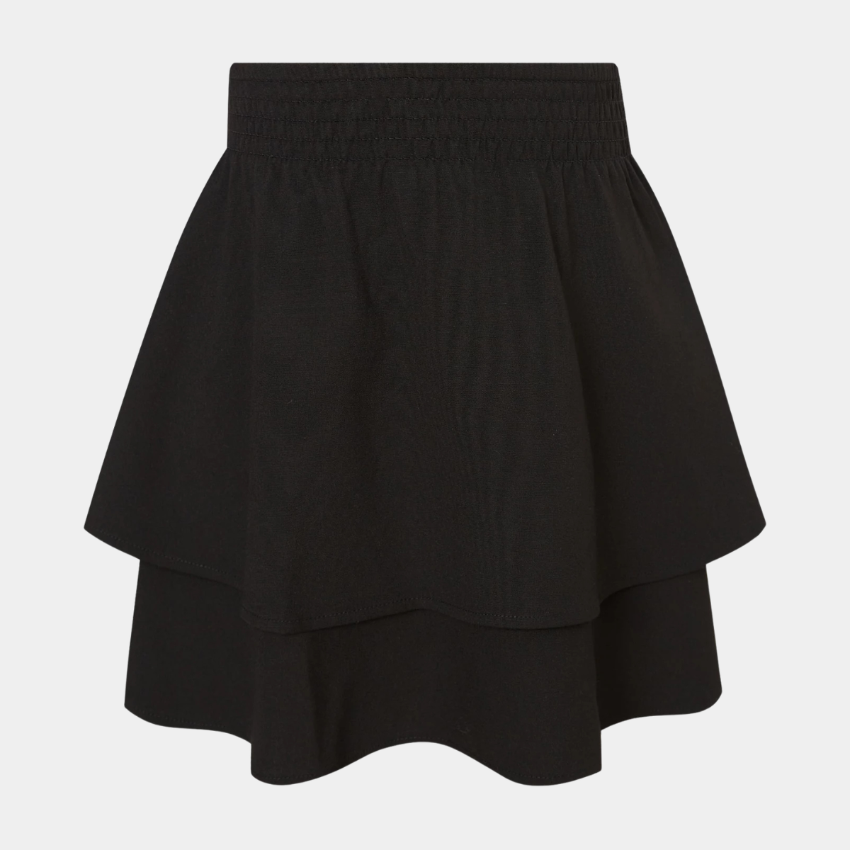 Girls 2 Tier Elasticated Waist School Skirt