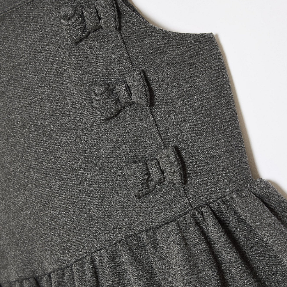 Girls Bow Double Pocket Pinafore