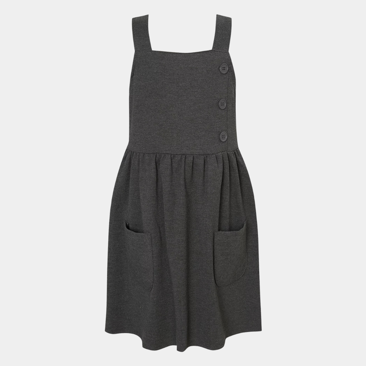 Girls Button 2 Pocket Pinafore