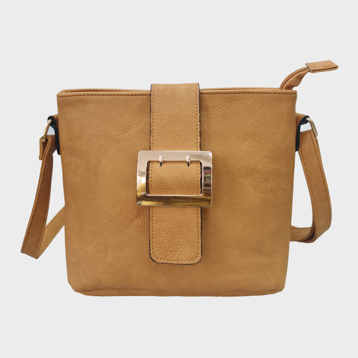 Tan Buckle Detail Shoulder Bag