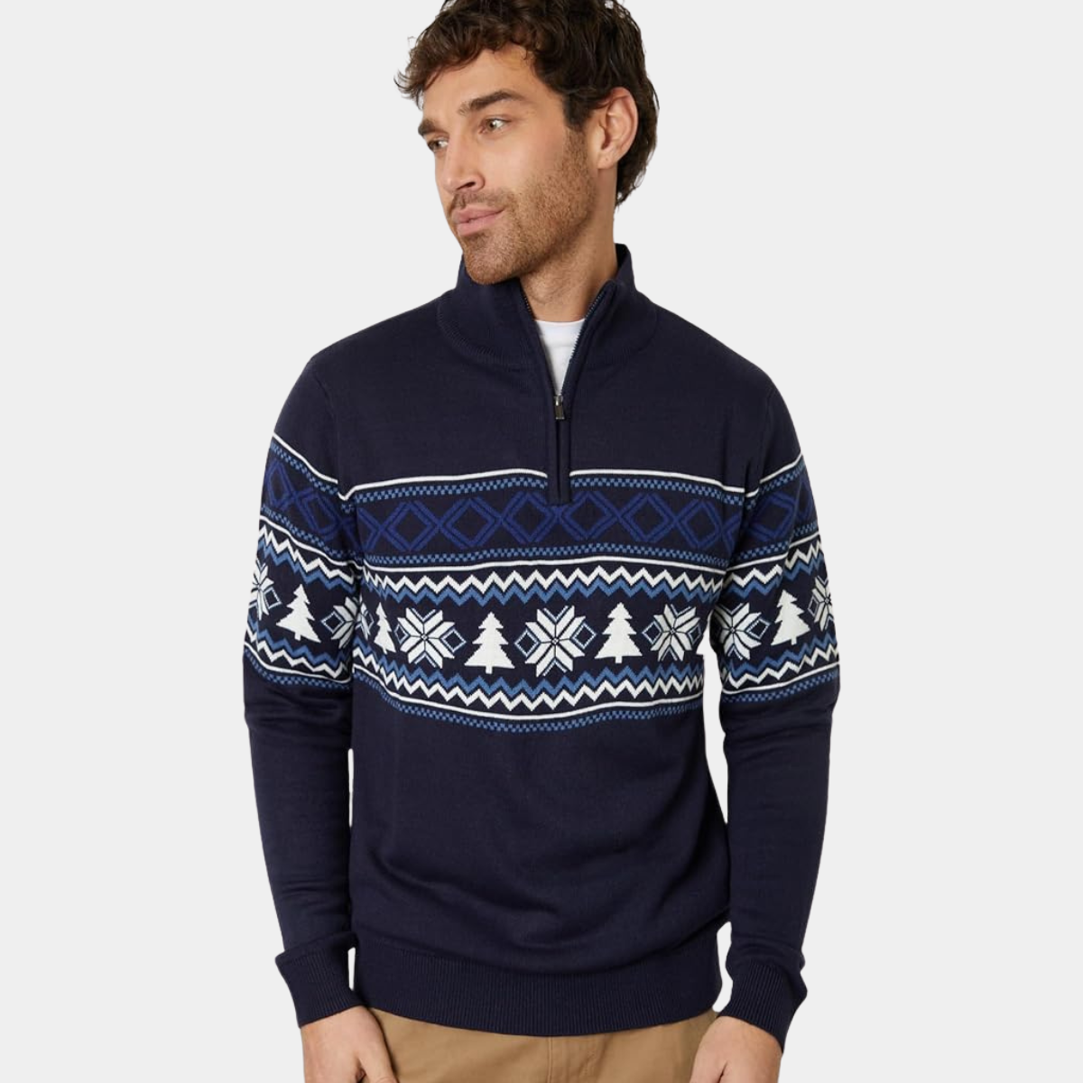 Threadbare Mens 1/4 Zip Knitted Jumper